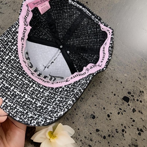 COPY - Juicy Couture Houndstooth Black and White Tweed Baseball Cap new with ta… - Picture 6 of 10